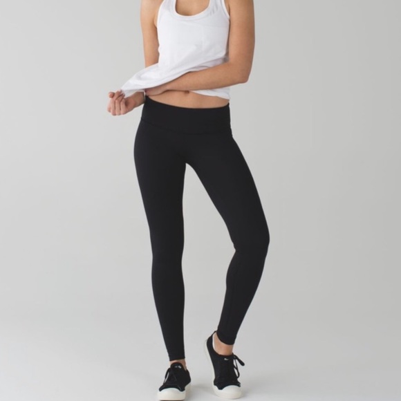 Lululemon Wunder Under Luon Mid Rise Black Leggings - Picture 3 of 11